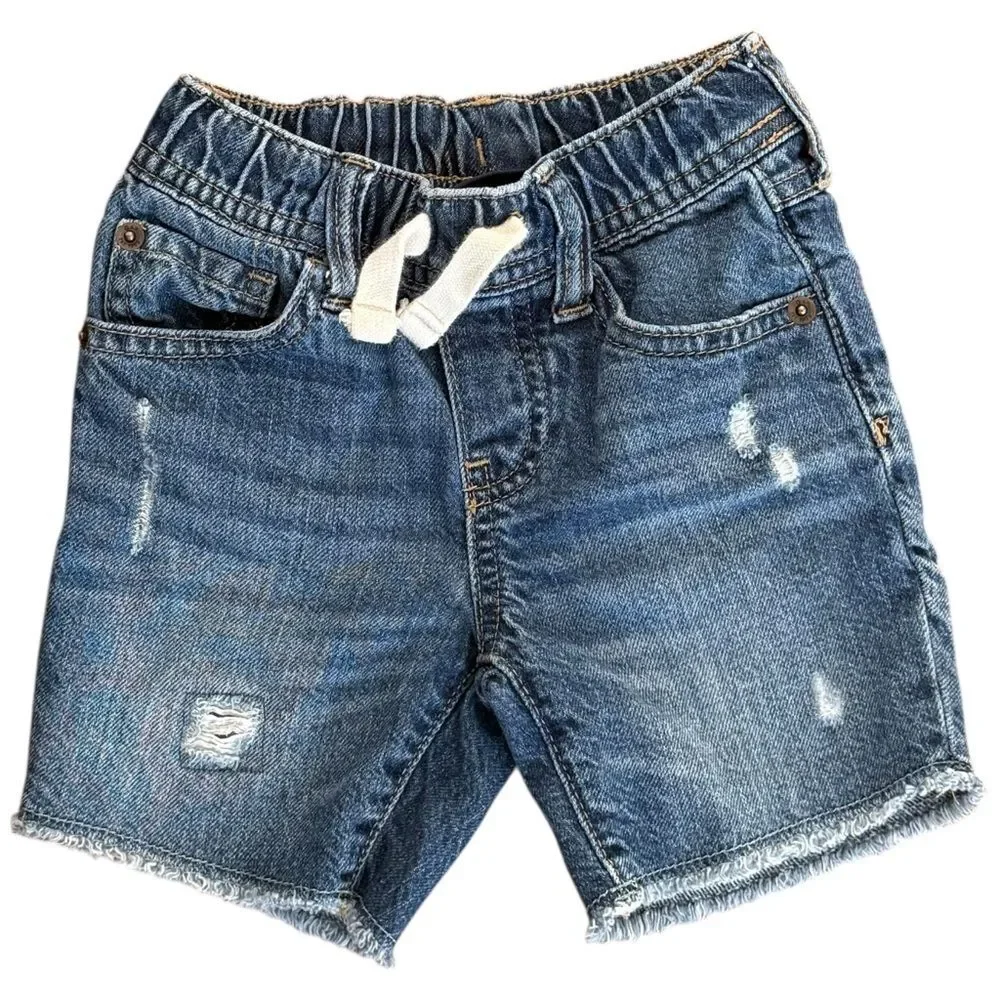 GAP Kids Girls Toddler Blue Denim Distressed 100% Cotton Pull-On Shorts. 3. 3T.